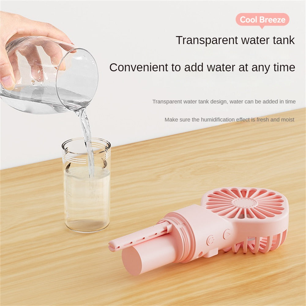 Portable Handheld Water Spray Mini Fan With Usb Charging